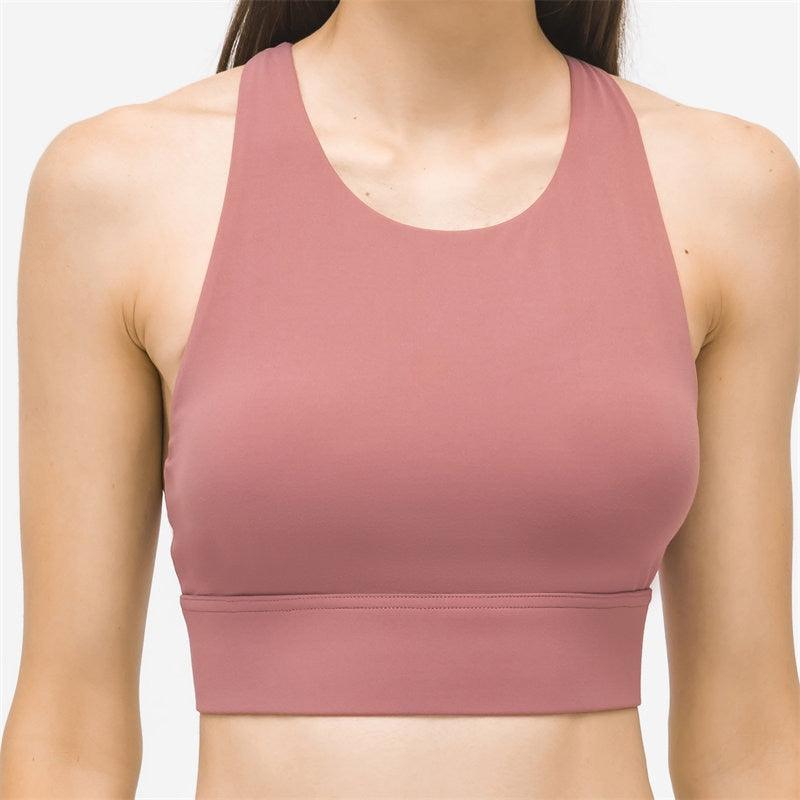 Nepoagym FLY-ON Criss Cross Back Padded Strappy Sports Bras High Neck Women  Push Up Bra Top Long Crop Yoga Bra Workout Fitness – Nepoagym Official Store