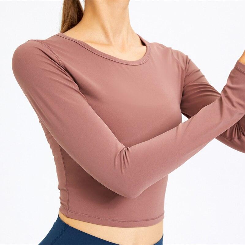 Micoson Women Workout Tops Long Sleeve Shirts Gym Crop Top